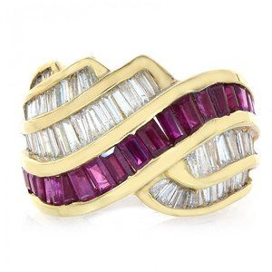 3.75 Carat Diamond and Ruby Cocktails Ring